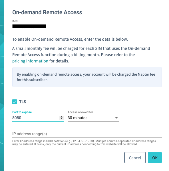 Napter port specification