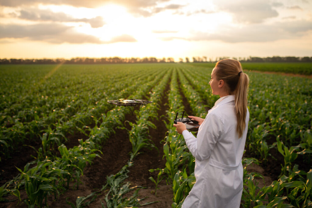 sunset, farm drone, image by Adobe Stock