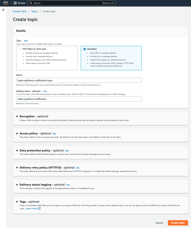 Amazon simple notification service